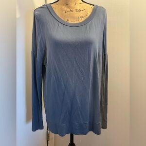 Danskin Dusty Blue Long Sleeve Scoop Neck Top
